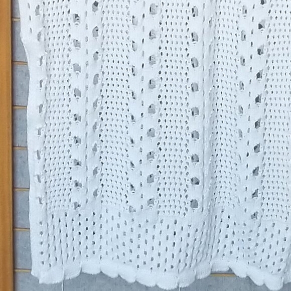 Aerie White Crochet Midi Dress Beach Cover 100% Cotton Open Knit Size XS - Picture 4 of 9